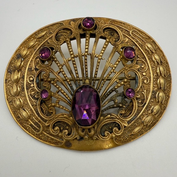 True Victorian paste brooch with earrings - Picture 6 of 8